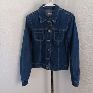 Old School Clothing Denim Jacket Sz Small 100% Cotton Medium Wash Medium Weight